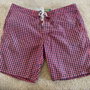 Bonobos Men’s Boardwalk Swim Trunks Gingham Sz 34